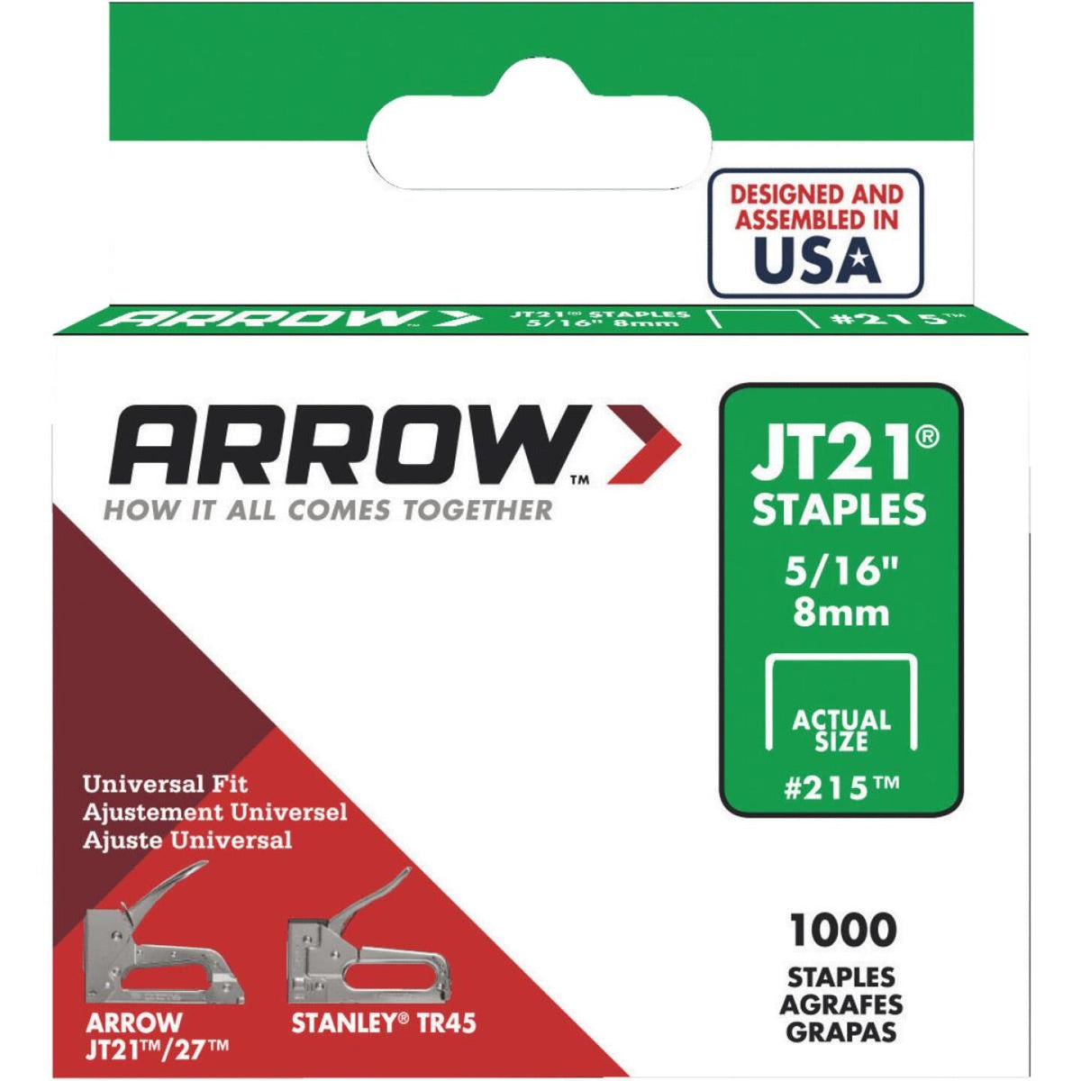 Arrow JT21 Light Duty Staple, 5/16 In. (1000-Pack) - Minooka, IL