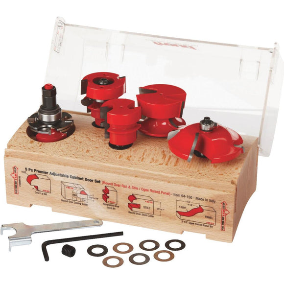 Freud 5-Piece Adjustable Cabinet Router Bit Set
