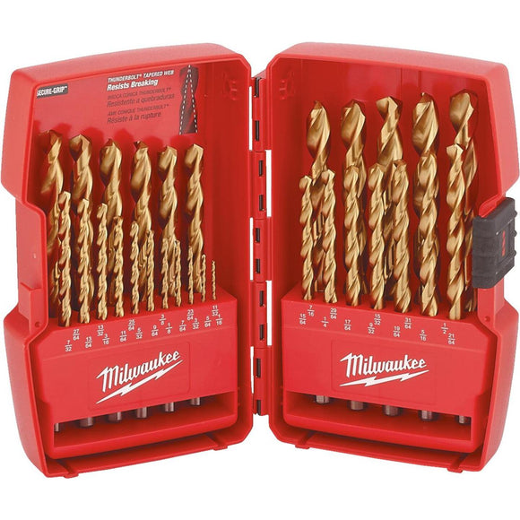 Milwaukee Thunderbolt 29-Piece Titanium Drill Bit Set, 1/16 In. thru 1/2 In.