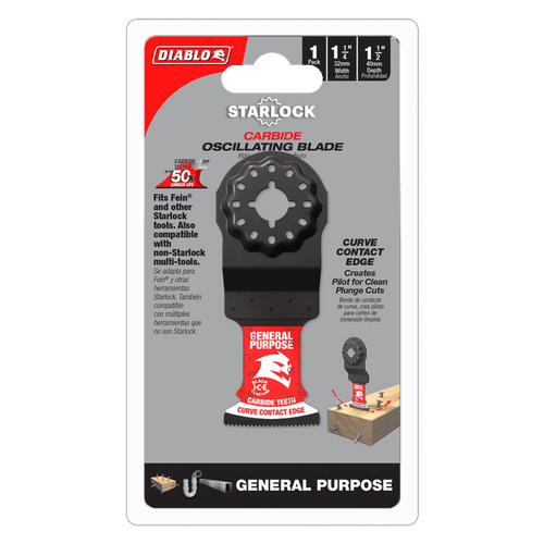 Diablo AMPED™ Demo Demon™ Starlock Carbide Teeth Oscillating Blade for General Purpose Cuts