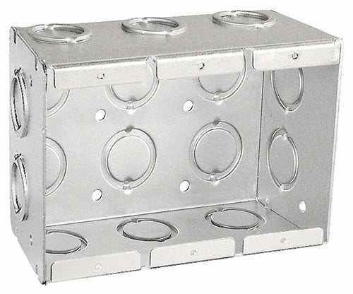 Southwire Three Gang Masonry Box 2-1/2 Deep Non-Gangable W/ Conduit KO's