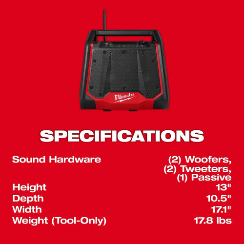 Milwaukee M18 Bluetooth® Jobsite Radio + Charger