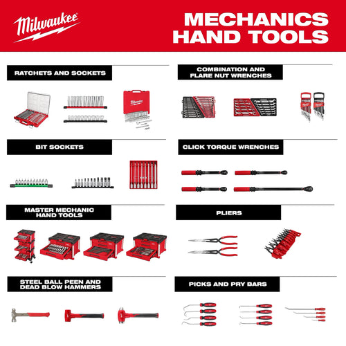 Milwaukee 44pc. 1/4” Hex Drive Mini Flex Head Ratchet & Bit Set