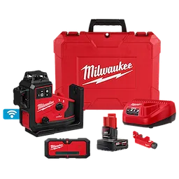 Milwaukee 3642-21 M12™ Green 360° 3-Plane Laser w/Automatic Alignment & Receiver
